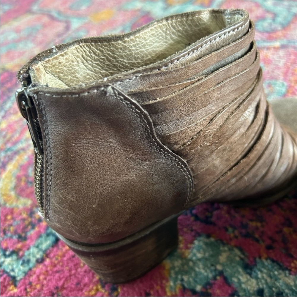 Freebird by Steven | Women’s Brown Leather/Suede Strappy Cain Ankle Boots Size 8 - Picture 11 of 15
